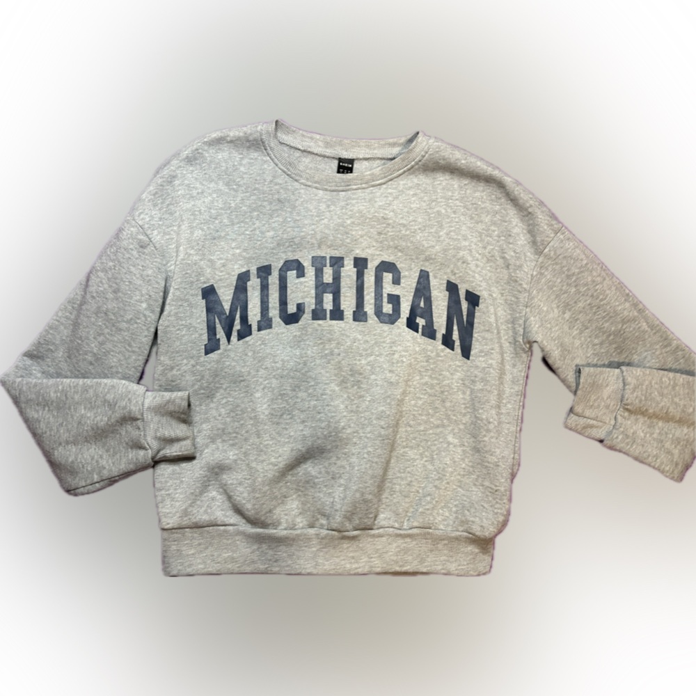 SHEIN Michigan Crew Sweatshirt